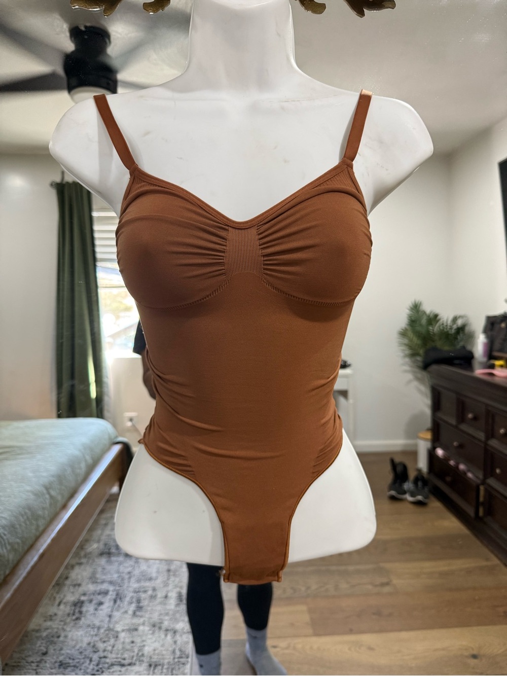 SKIMS Brown Seamless Scoop-Front Bodysuit